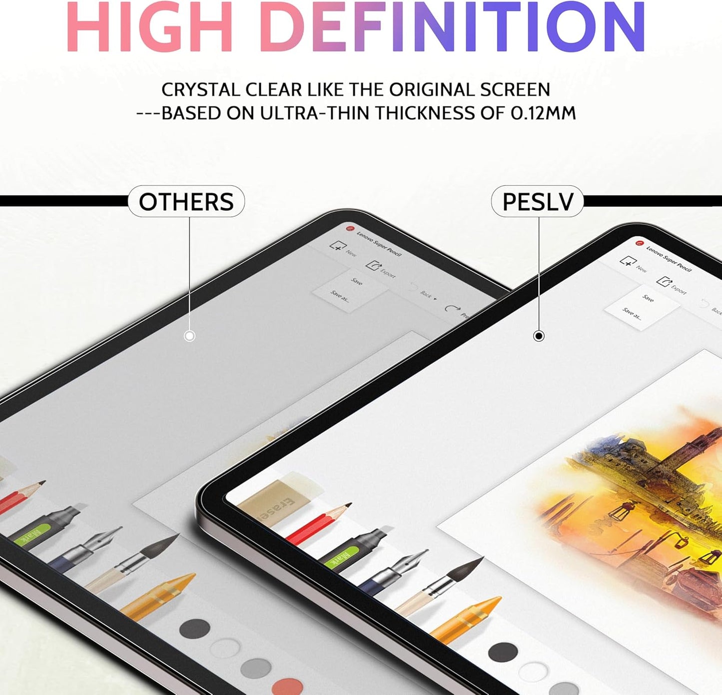 2 Pack Like Paper Screen Protector for iPad 10th 2022 10.9" & iPad 11th A16 2025 11", Matte Anti Glare PET Film/Blue Light Filter Eye Protection Cover/Drawing & Writing Feel Like on Paper