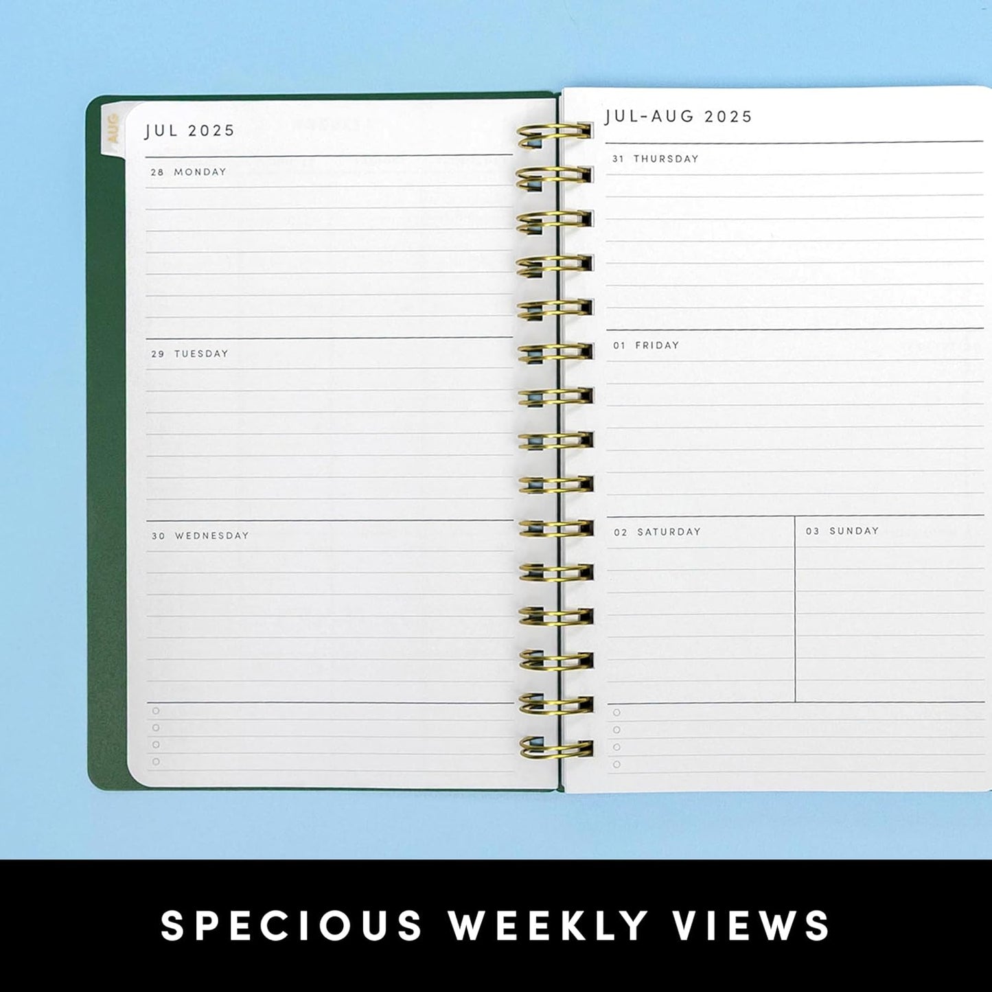 PAPERAGE 17 Month Academic Planner 2025-2026, Weekly & Monthly Spreads, August 2025 - December 2026, Small (5 in x 8 in), Royal Blue