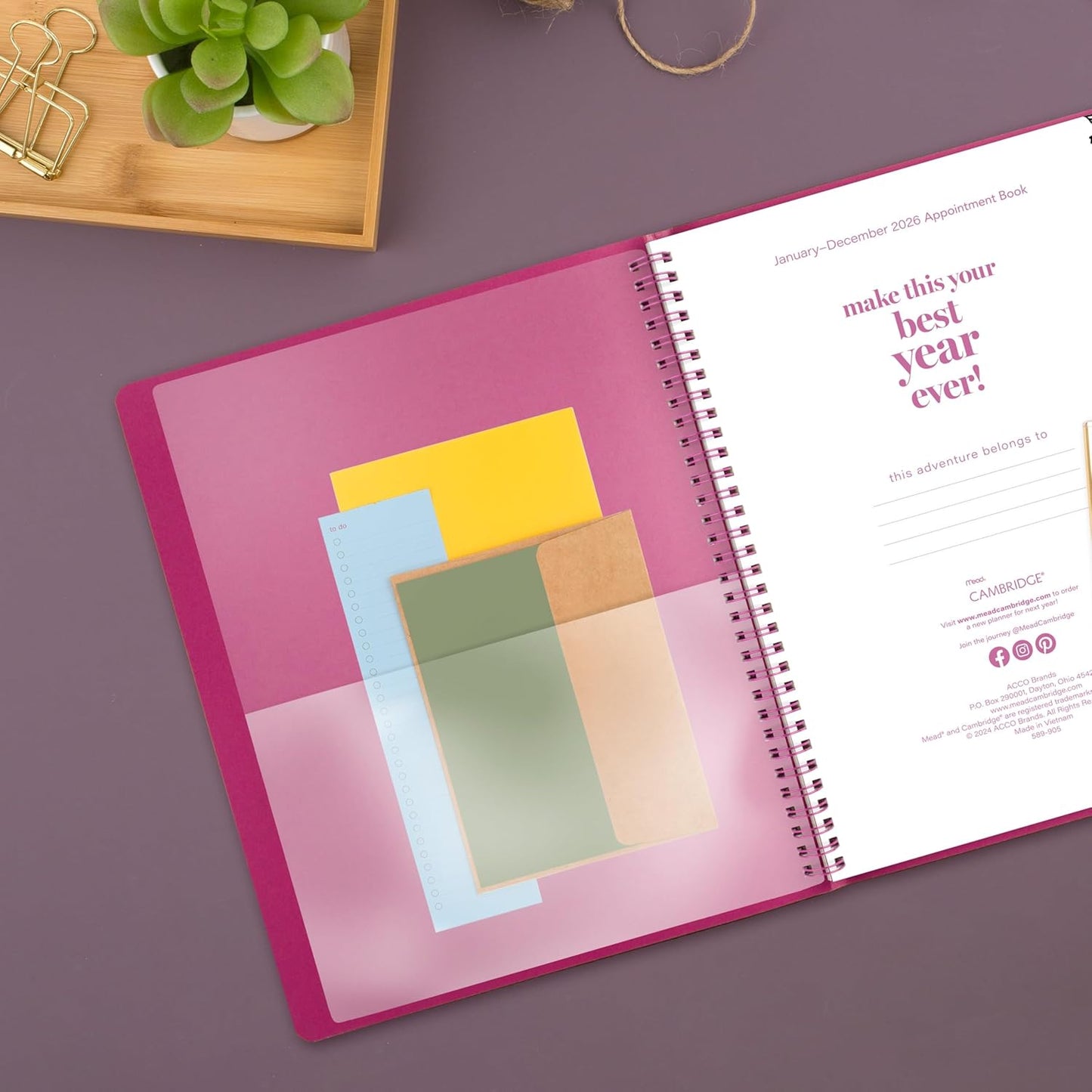 Cambridge 2026 Appointment Book Planner, Weekly & Monthly, 8-1/2" x 11", Large, Hourly, FloraDoodle, White and Black (589-905-26)