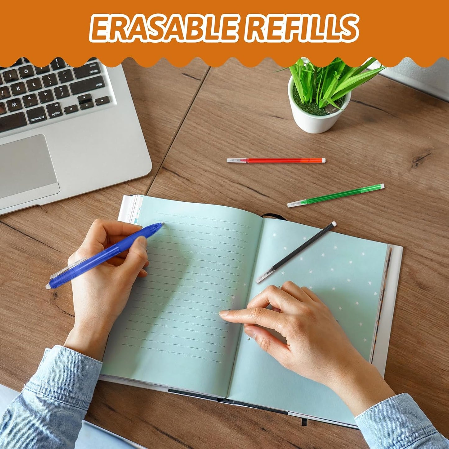 0.7 mm Erasable Gel Ink Pen Refills Compatible with Frixion Friction, Smooth Writing Multicolor Retractable Fine Point Pen Refill for School Office Home Art (4 Colors, 16)