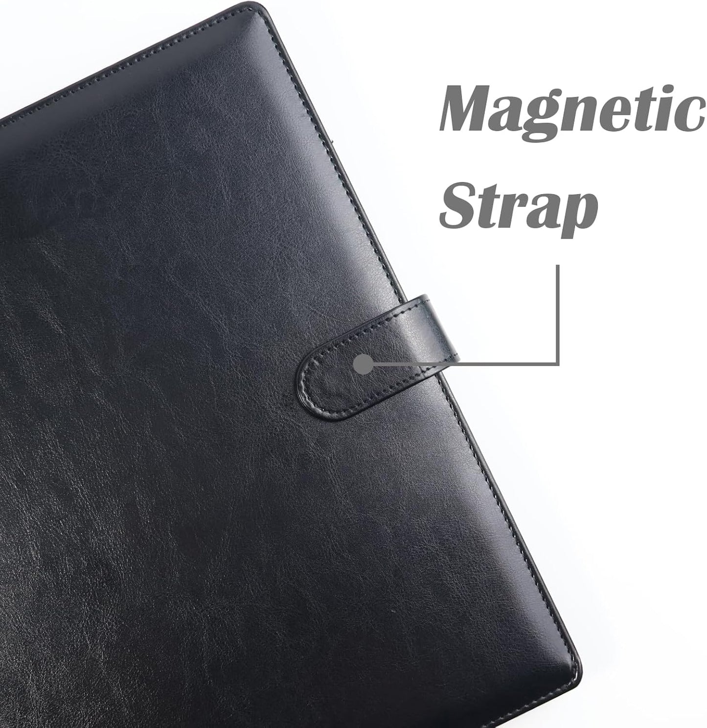 PU Leather Portfolio Binder, Professional Padfolio with Clipboard, Legal Pad Holder for A4 Letter Size Notepad, Resume Portfolio Folder for Business School Office Conference(Black)