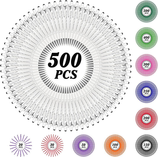 Max 500 Pcs Personalized Pens Bulk, Custom Pens with Free Engraving, Customized Stylus Tip Ballpoint Pen with Your Name Massage Text for School Office Business Graduation Anniversaries-500 Packs