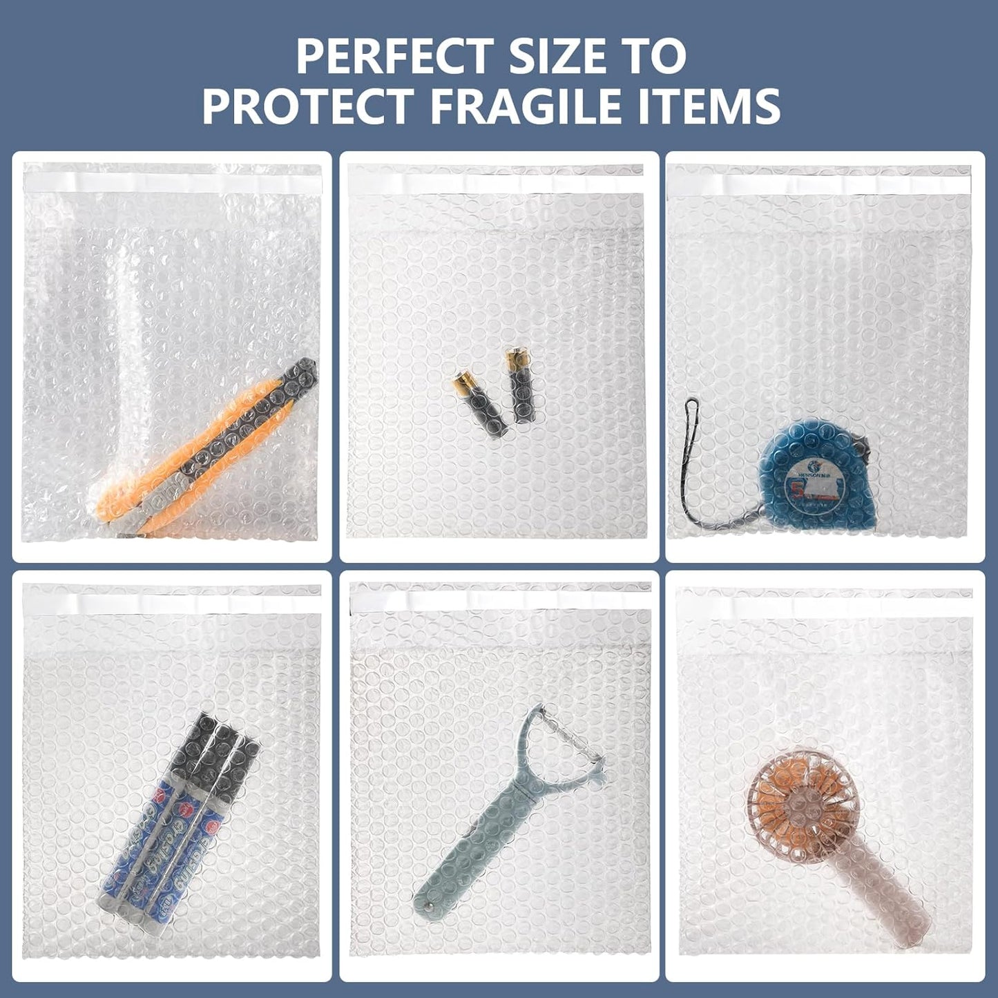 100 Pack Self-Seal Bubble Pouch Bags 7.5x7.5 Inch Small Bubble Out Bag Pouches Clear Double Walled Bubble Cushioning Bags for Packing, Shipping and Storage