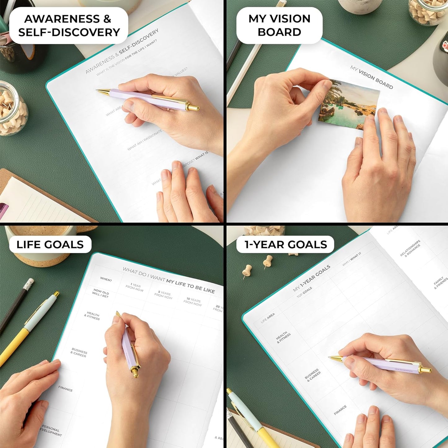 Clever Fox Planner PRO Schedule – Undated Weekly & Monthly Life Planner with Time Slots, Appointment Book & Daily Organizer, A4 (Turquoise)