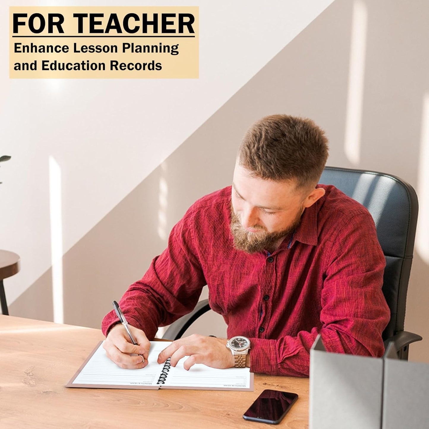 Undated Monthly and Weekly Planner - 12 Month Calendar Planner Notebook with Week Days - Hardcover Undated Planners Blank Agenda Book - A5 Pink