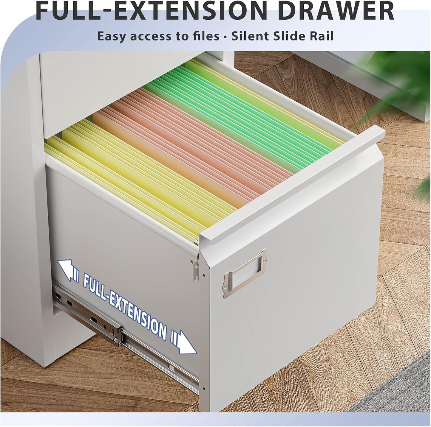 4 Drawer File Cabinet, Filing Cabinets for Home Office, Metal Vertical File Storage Cabinet with Lock, Locking File Cabinet for A4 Legal/Letter, 15" W x 17.7" D x 50.1" H, Assembly Required