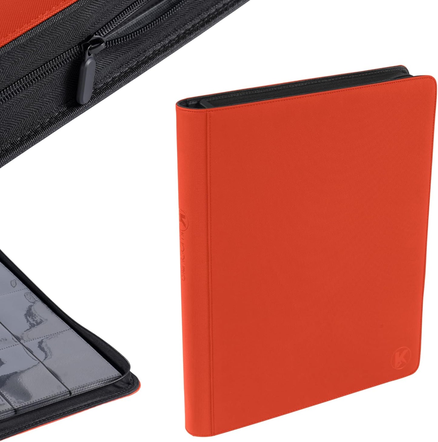 1408+ Pockets Trading Card Binder, 16-Pocket Card Ablum Compatible with MTG,Sports Cards & Other Standard Size Trading Card (Orange)