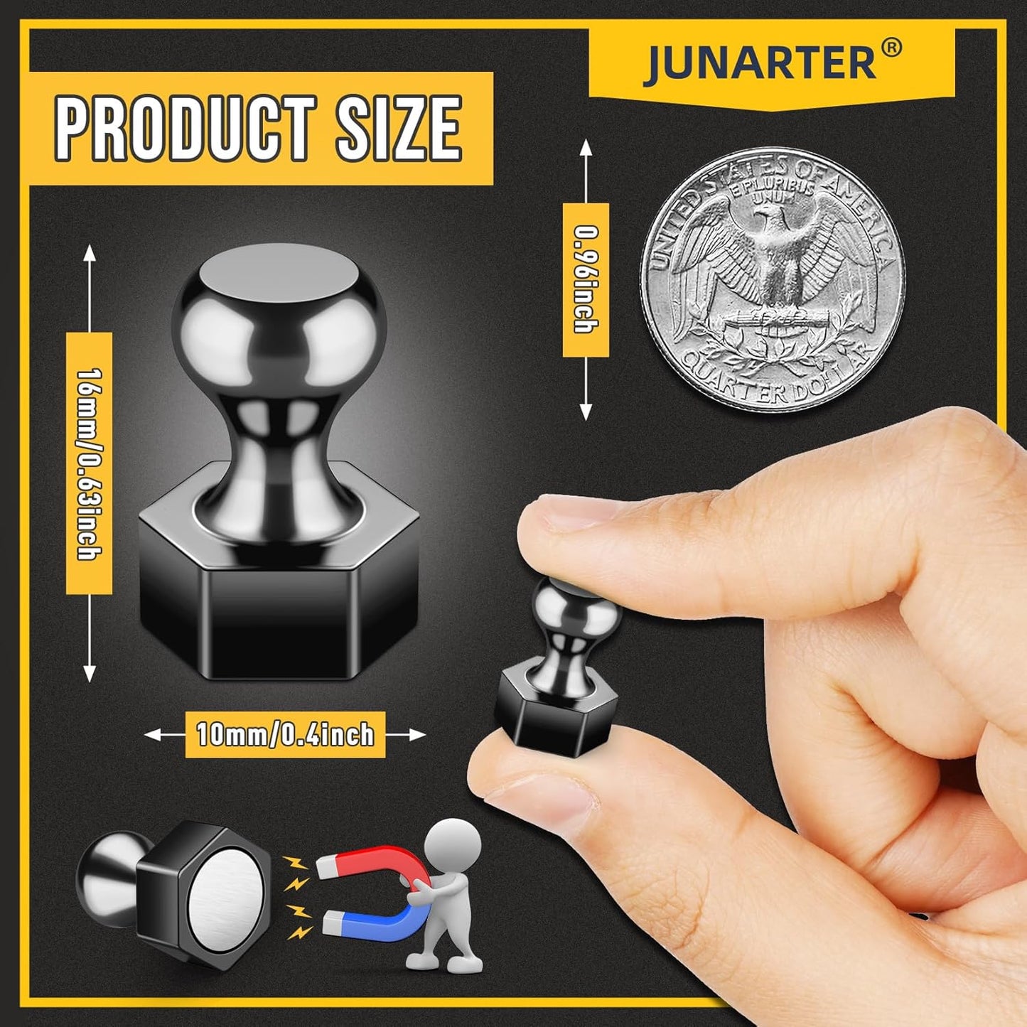 20 Pack Magnetic Push Pins, Strong Fridge Magnets, Whiteboard Magnets, Refrigerator Magnets Strong, Dry Erase Board Magnets for Fridge, Whiteboard, Office, Classroom, Kitchen, Map (Hexagon)