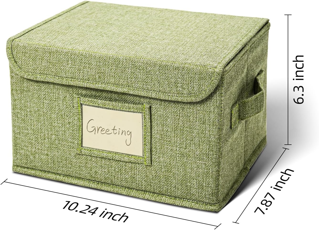 Vienrose Greeting Card Organizer Storage Box with 20 Removable Dividers, 84 Self-stick Labels, Perfect for Photos, Envelopes, Scrapbooking, Paper, Stickers Holder 1 Pack Grass Green