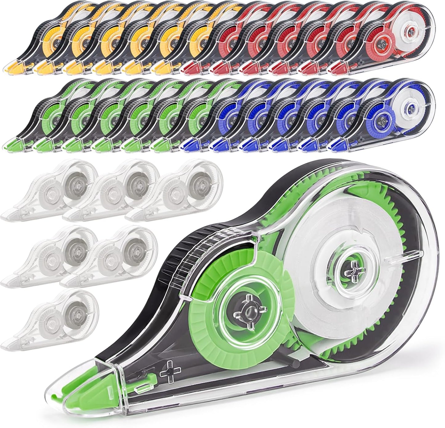 30 Pcs Colorful Correction Tape, 39.4 Ft White Wrong Out Tear-Resistant Bulk, Instant Corrections Easy To Use Applicator for School, Office, Note Taking, Journal (Tape Width 0.2 in, Clear)