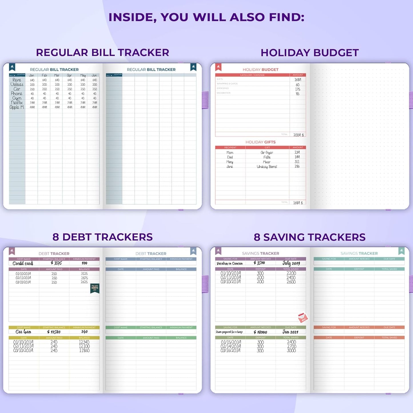 Clever Fox Budget Book 2.0 – Simple Budgeting Planner for Beginners – Financial Notebook with Money Spending, Debt & Bill Tracker (Lavender)