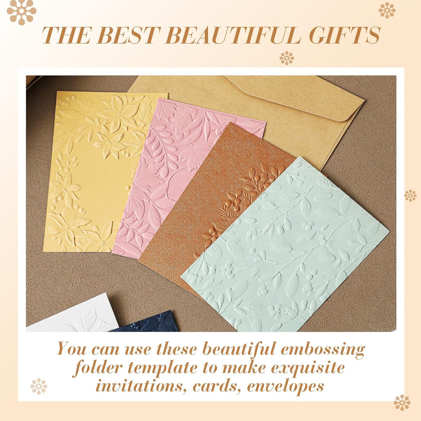 Geiserailie 8 Pieces Embossing Folders Embossing Machine Template Paper Card Heart Folders for Card Making DIY Flower Scrapbook Photo Album Craft Decoration 5.9 x 4.1 Inch(8 Pcs,Stylish Style)
