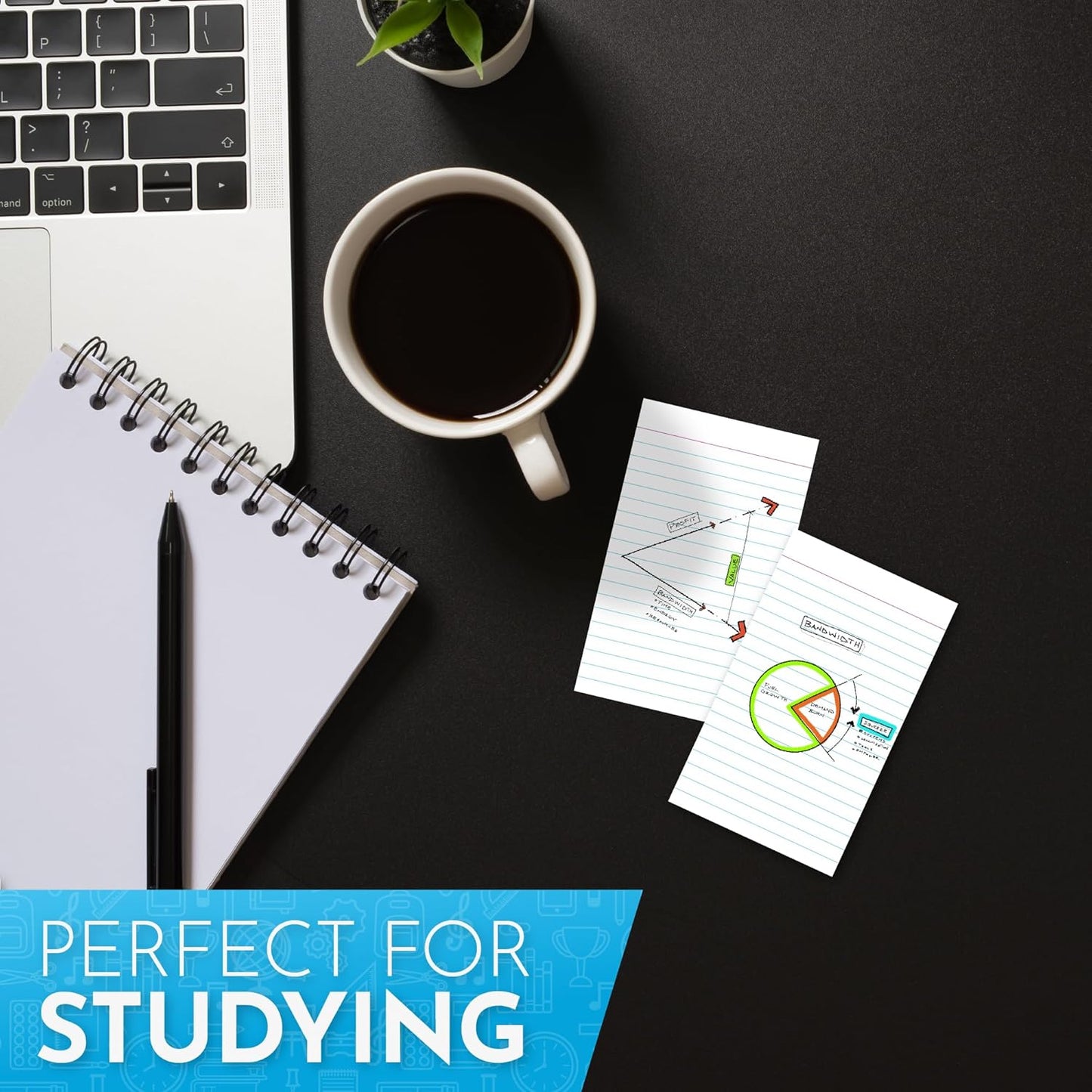 Home Advantage Vertically Ruled White Mini Index Cards, Note Cards (3x5)