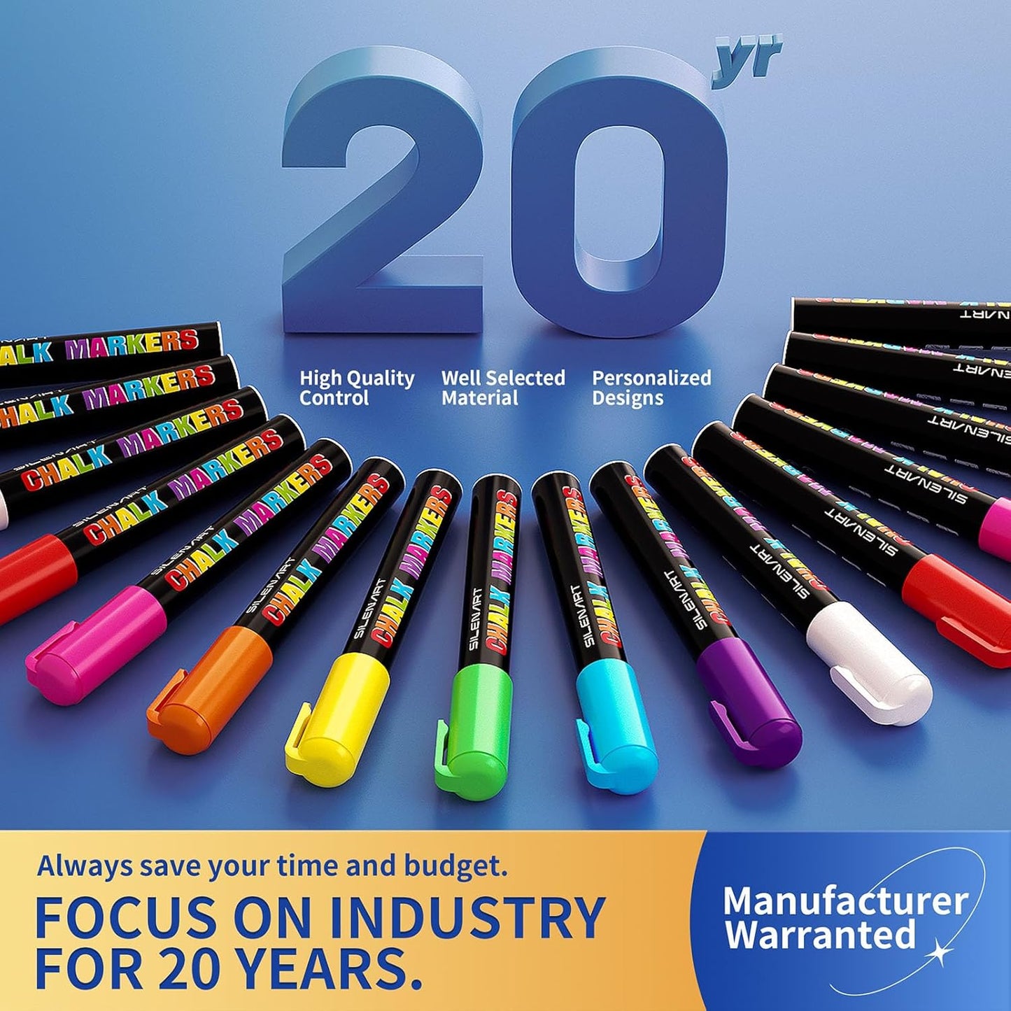 SILENART Thick Chalk Markers Green - 15mm Jumbo Tip Car Marker - Wide Window Chalk Pen for Chalkboard, Window, Glass, Mirror, Blackboard