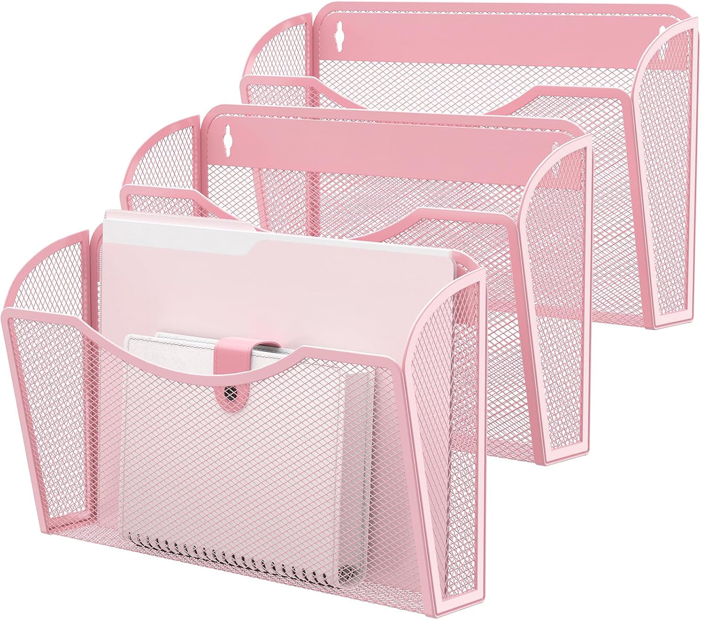 Wall File Organizer,Hanging Wall Mounted File Folder Binder Holder Mail Organizer for Office,Home and School Supplies