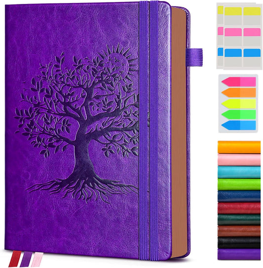 Vintage Leather Journal - 300 Page Lined Journal Notebook with Numbered Pages,A5 Notebook for Women Men,Travel Diary,Daily Journal for Writing, Note Taking, School & Work (5.8" x 8.3")