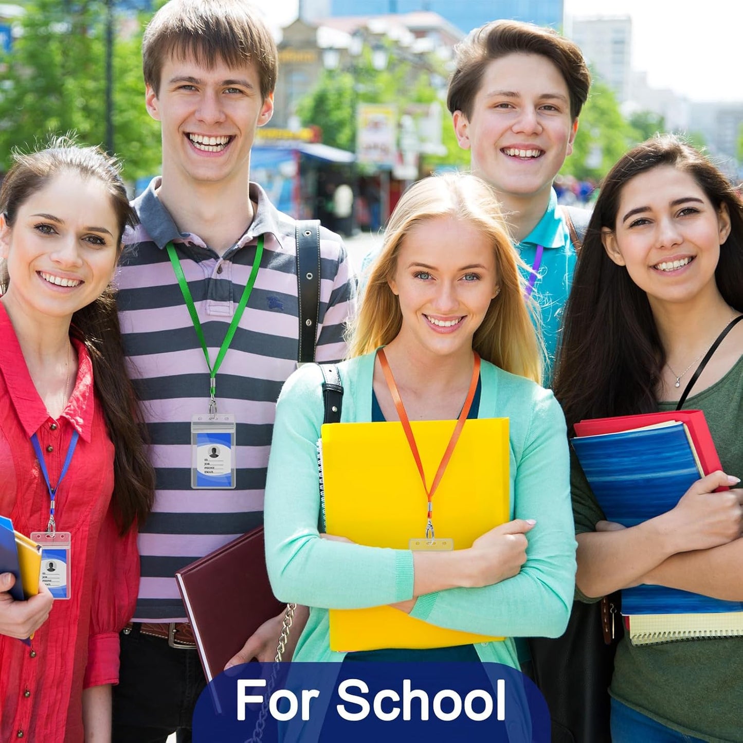 Harloon 150 Pcs Lanyards Breakaway Bulk Neck Flat Lanyard with Detachable Buckle and Clip Swivel Hooks for Badge Holder