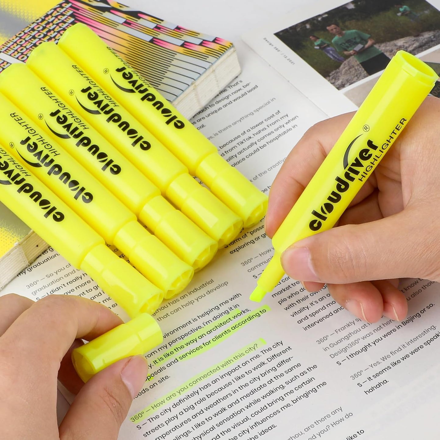 cloudriver Highlighters Bulk Pack of 78, Yellow Highlighter, Chisel Point, Quick Drying Ink, Highlighters Suitable For Classroom, Office And Shop