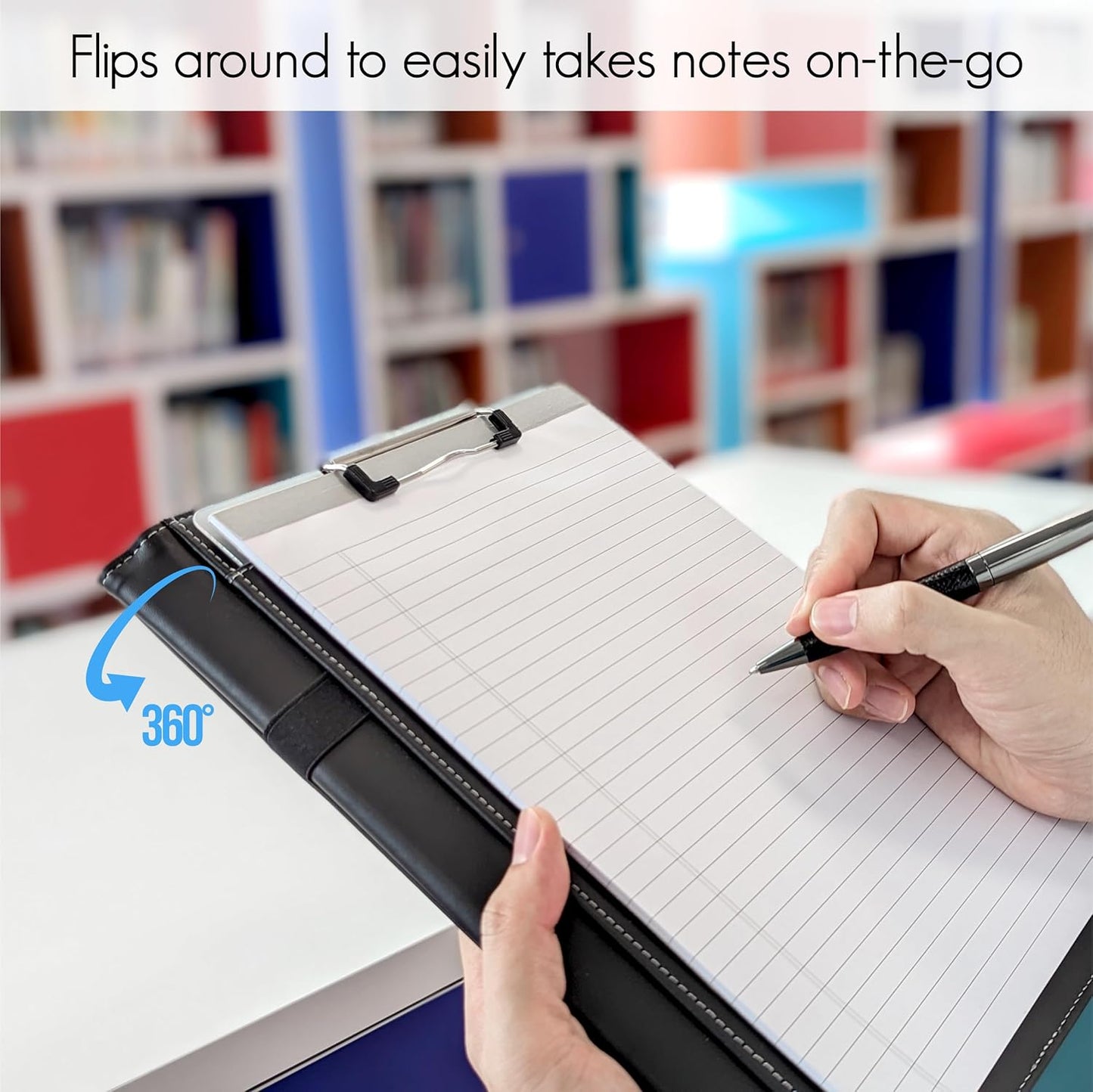 STYLIO Padfolio Folder with Removable Clipboard | Portfolio Organizer | Binder with Storage for Notebook, Notepad | Nursing Clipboard Folio, CNA Accessories for Work | Vegan Leather