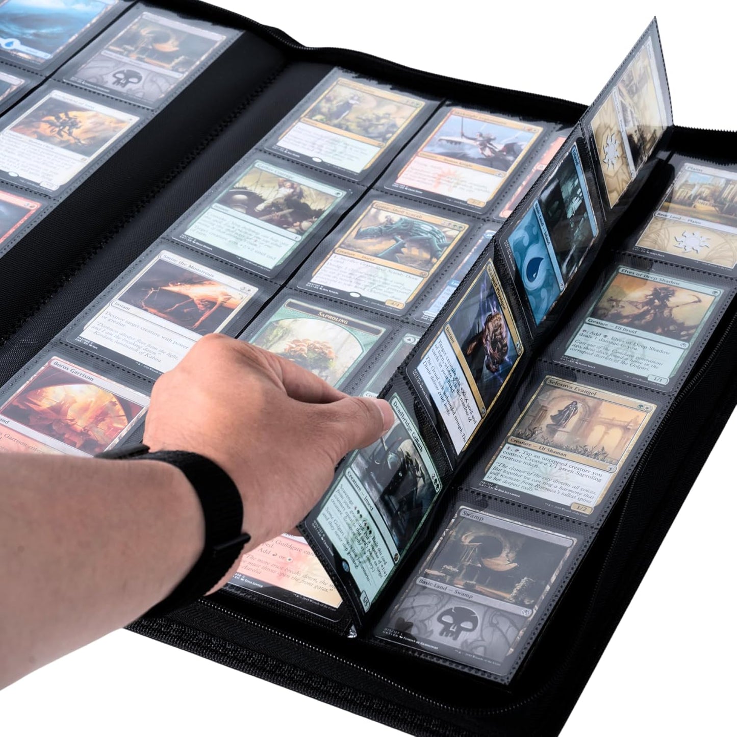 1408+ Pockets Trading Card Binder, 16-Pocket Card Ablum Compatible with MTG,Sports Cards & Other Standard Size Trading Card (Purple)