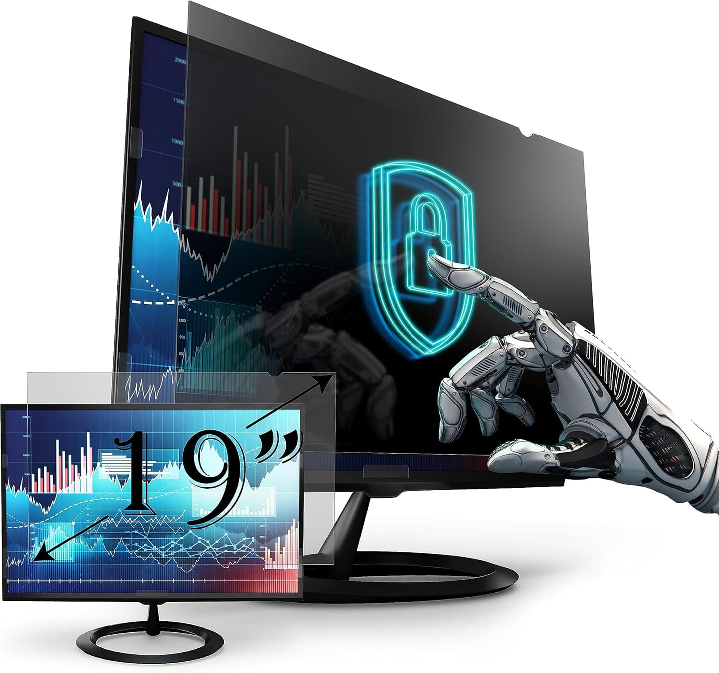 Privacy Screen Filter for 19 Inches (Monitor Measured Diagonally) Desktop Computer Square Monitor (Screen Protector Size 14.84 inch width x 11.89 inch height)