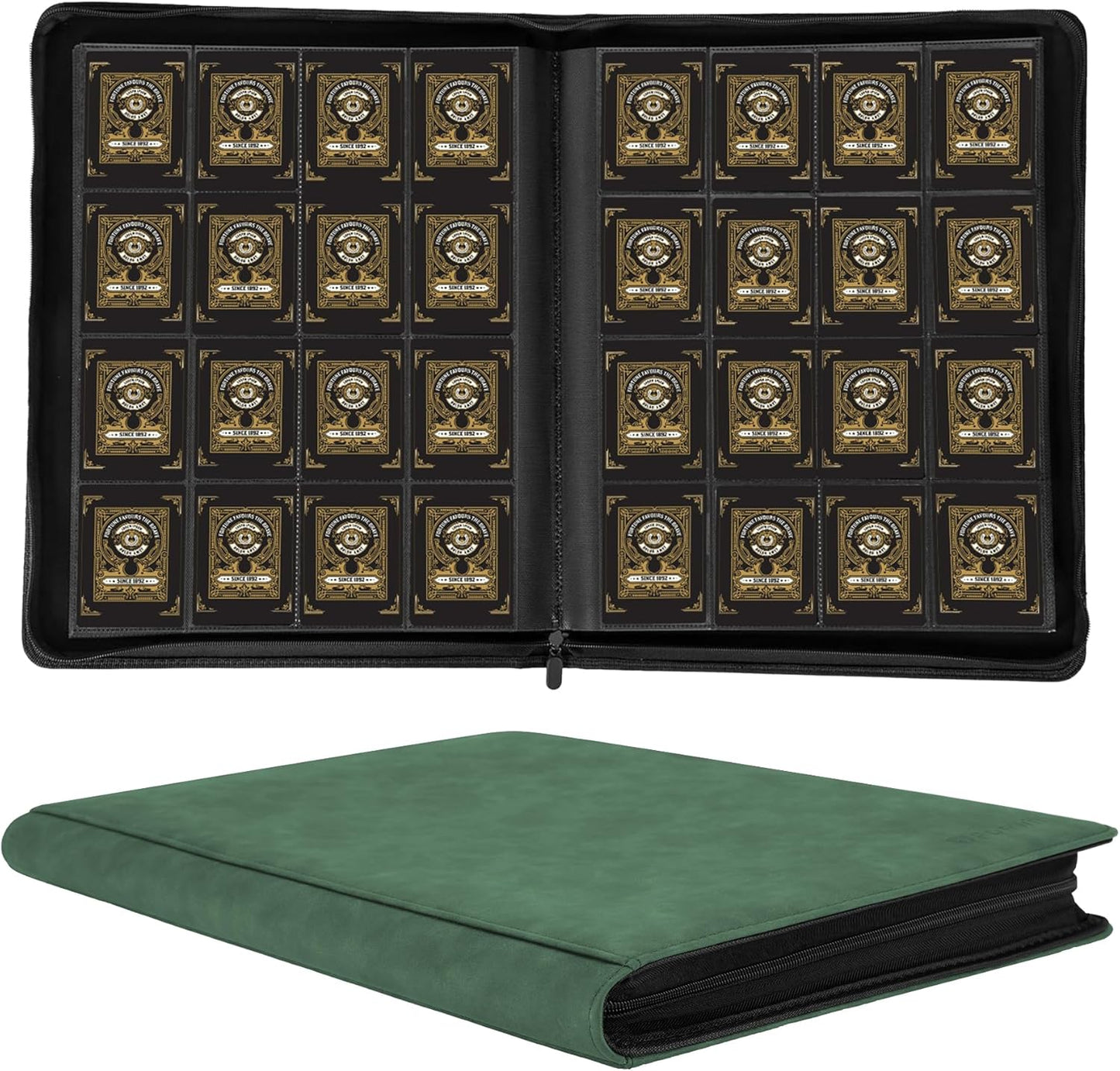 1000+ Pockets Card Binder,16 Pockets Trading Card Binder Ringless Side Loading Trading Card Album Folder for YuGiOh,MTG,TCG,Game Cards,Sports Cards,Business Cards(Dark Green)