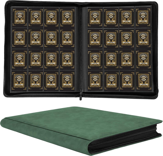 1000+ Pockets Card Binder,16 Pockets Trading Card Binder Ringless Side Loading Trading Card Album Folder for YuGiOh,MTG,TCG,Game Cards,Sports Cards,Business Cards(Dark Green)