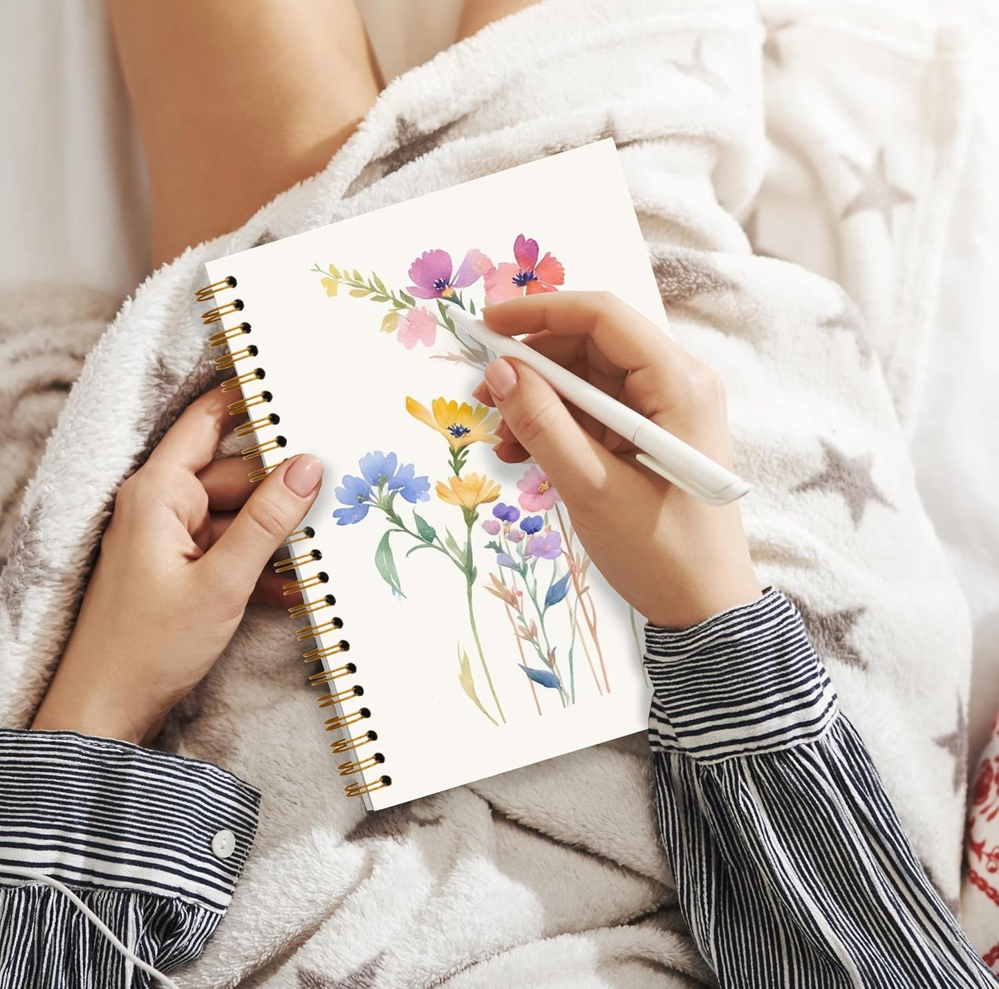 Vintage Wild Flower Botanical Plant Notebook 06,Rustic Spring Floral Cottagecore Notebook Journal for Work Office School Student Teacher,Hardcover Spiral Notebook 5.5x8.8