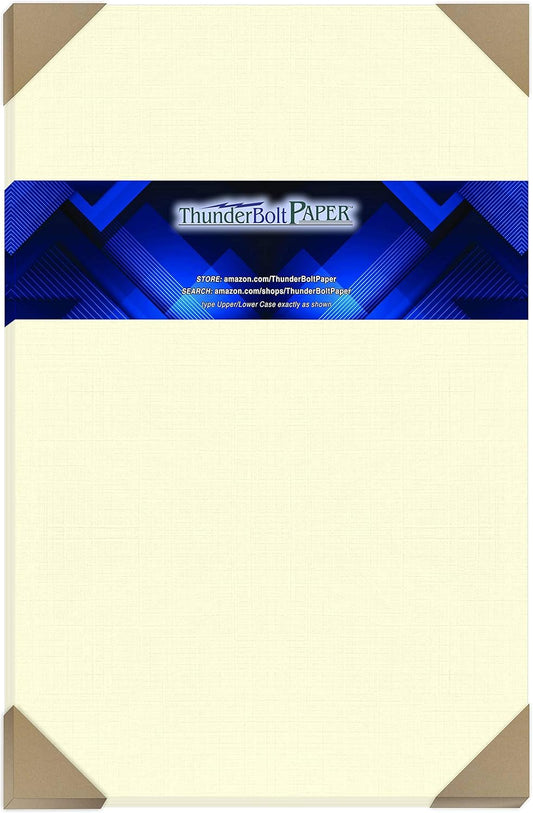 75 Natural Linen 80# Cover Paper Sheets - 11" X 17" (11X17 Inches) Tabloid|Ledger|Booklet Size - Card Weight - Fine Linen Textured Finish - Quality Cardstock