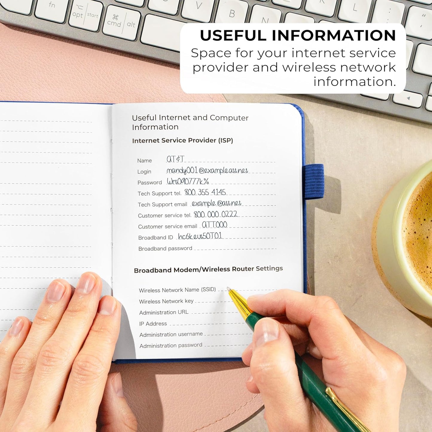 Clever Fox Password Book with alphabetical tabs. Internet Address Organizer Logbook. Small Pocket Password Keeper for Website Logins (Royal Blue)