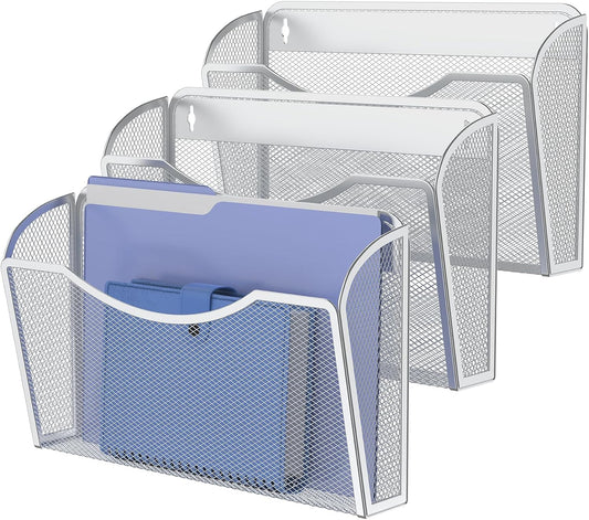 Wall File Organizer,Hanging Wall Mounted File Folder Binder Holder Mail Organizer for Office,Home and School Supplies