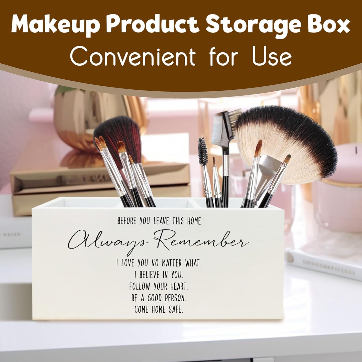 Before You Leave This Home Sign Pen Holder, Entryway Decor, Gifts for Families Loved Ones, Sentimental Family Love Quote Wooden Pencil Holder Organizer for Home Entryway Room Desk Accessories