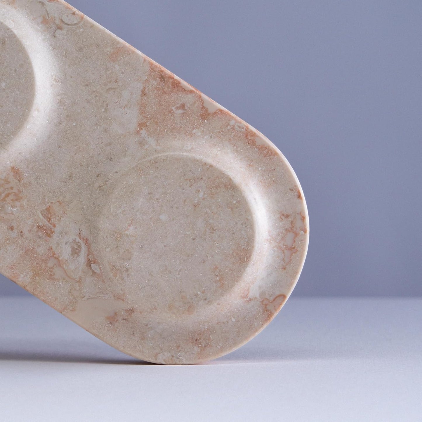 Einova Dual Classic Stone – Dual Wireless Charging Pad in Genuine Marble, Designed in Italy, Qi Certified, for Smartphones, Wireless Earbuds & More – Cream Marble