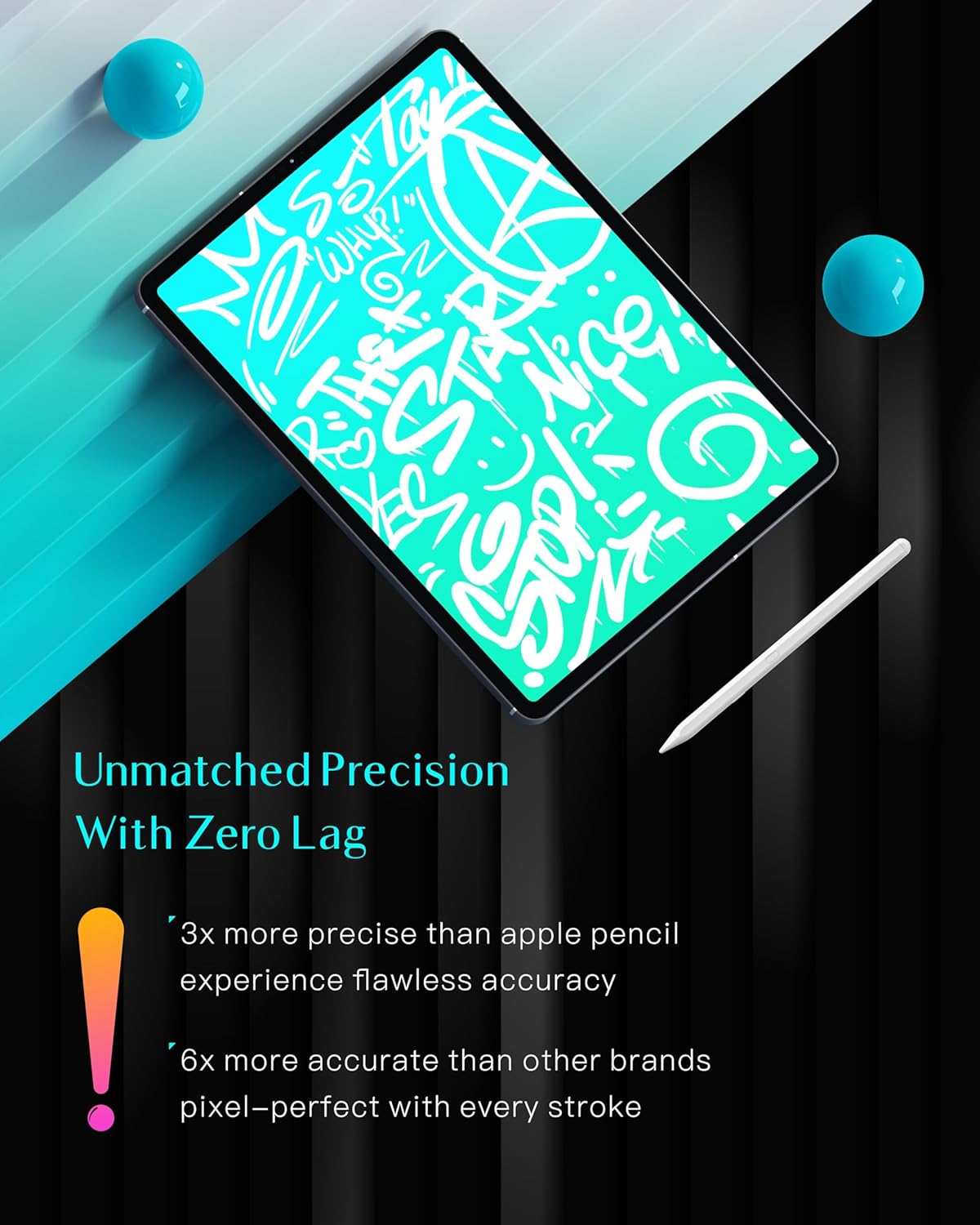 Stylus Pen for Apple iPad 2018-2025, Compatible with Pencil, 3X Battery Life, USB-C Fast Charging, Tilt & Palm Rejection, for iPad 6-11th, Pro 11/12.9/M4, Air 3/4/5/M2/M3, Mini 5/6/7 – White