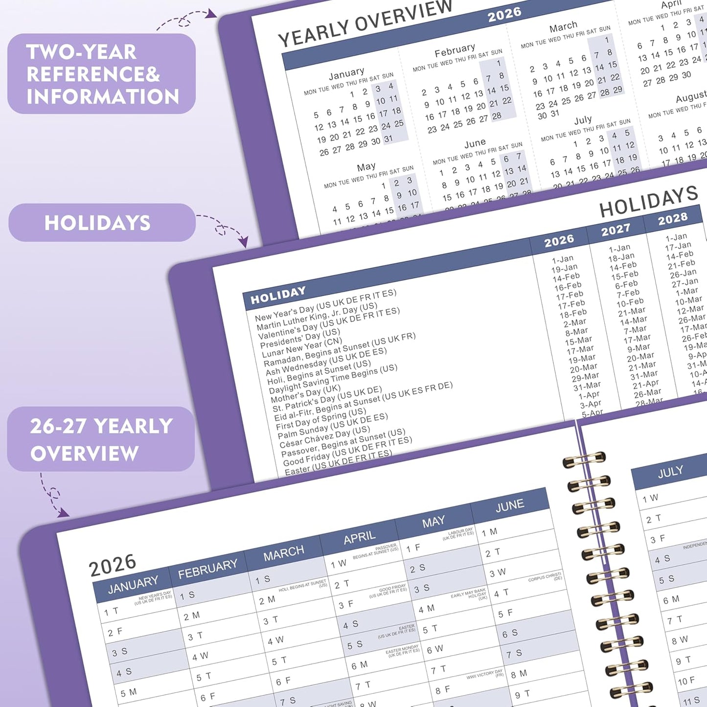 2026 Weekly Appointment Book - Daily Planner 2026 from January 2026 - December 2026, 8.5" x 11", 15-Minute Interval, Flexible Leather Cover, 12 Monthly Tabs, Back Pocket