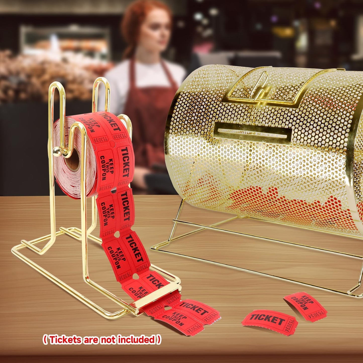 GSE Games & Sports Expert Raffle Ticket Dispenser, Ticket Roll Tumbler for Single or Double Roll Tickets, Lotteries, Sweepstakes, Charity Auctions (1-Pack)