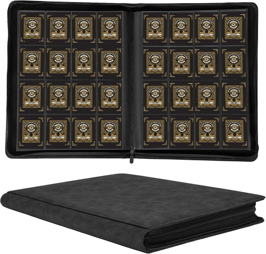 1000+ Pockets Trading Card Binder, 16 Pockets Trading Card Binder Ringless Side Loading Trading Card Album Folder for TCG,MTG,Sports Cards (Black)