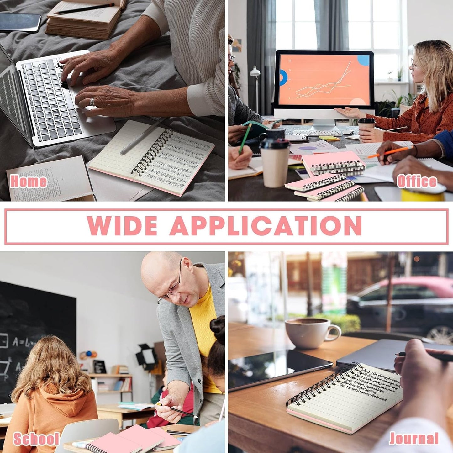 Jutom 18 Pcs Small Spiral Notebooks Memo Pads 3x5 Bulk Small Pocket Notebooks Mini Notepads with Lined Pages Mini Journals for Office Back to School Work Writing Supplies, 120 Pages (Pink)