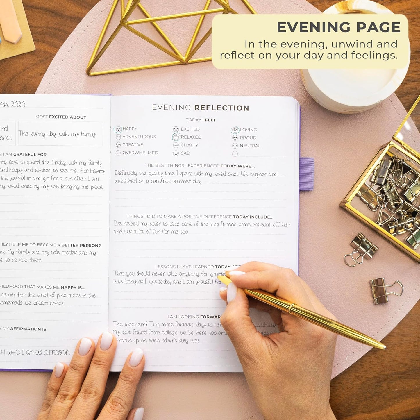 Clever Fox Gratitude Journal – Happiness, Positivity & Affirmation Daily Journal – Inspirational Daily Notebook – 3 Months, A5 (Lavender)