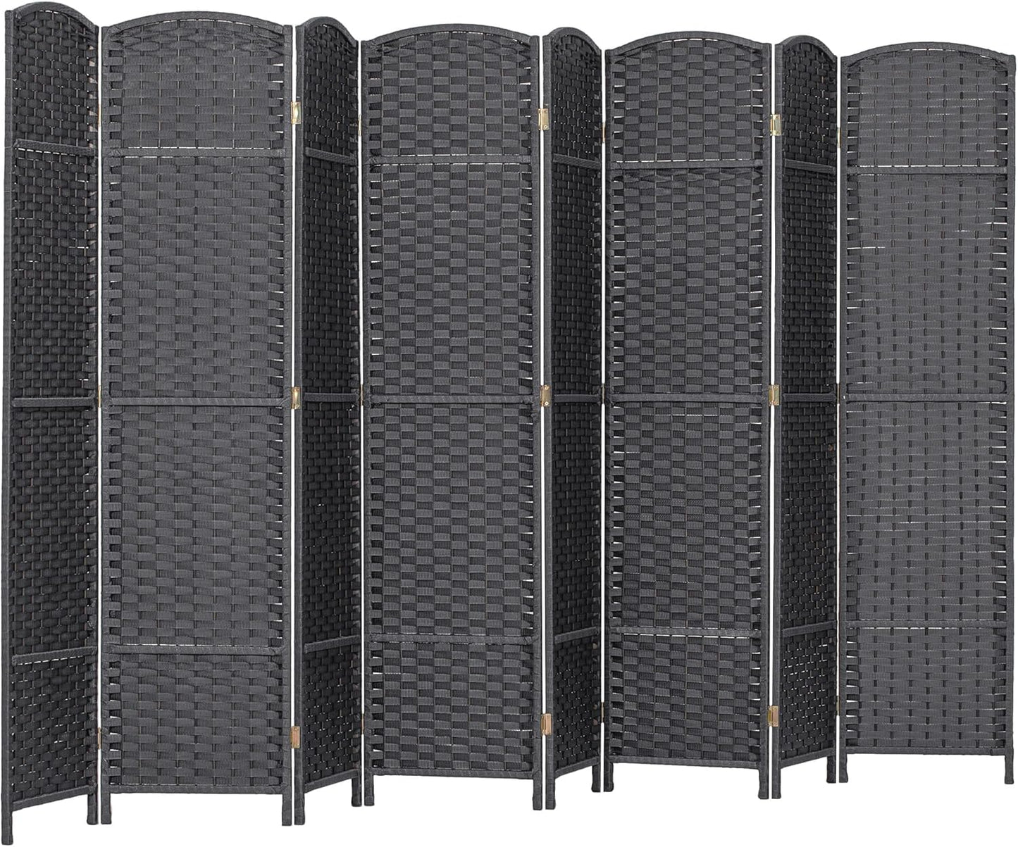 HOMCOM Room Divider, 8 Panel Folding Privacy Screen, 5.6' Tall Freestanding Partition for Home Office, Bedroom, Charcoal Gray