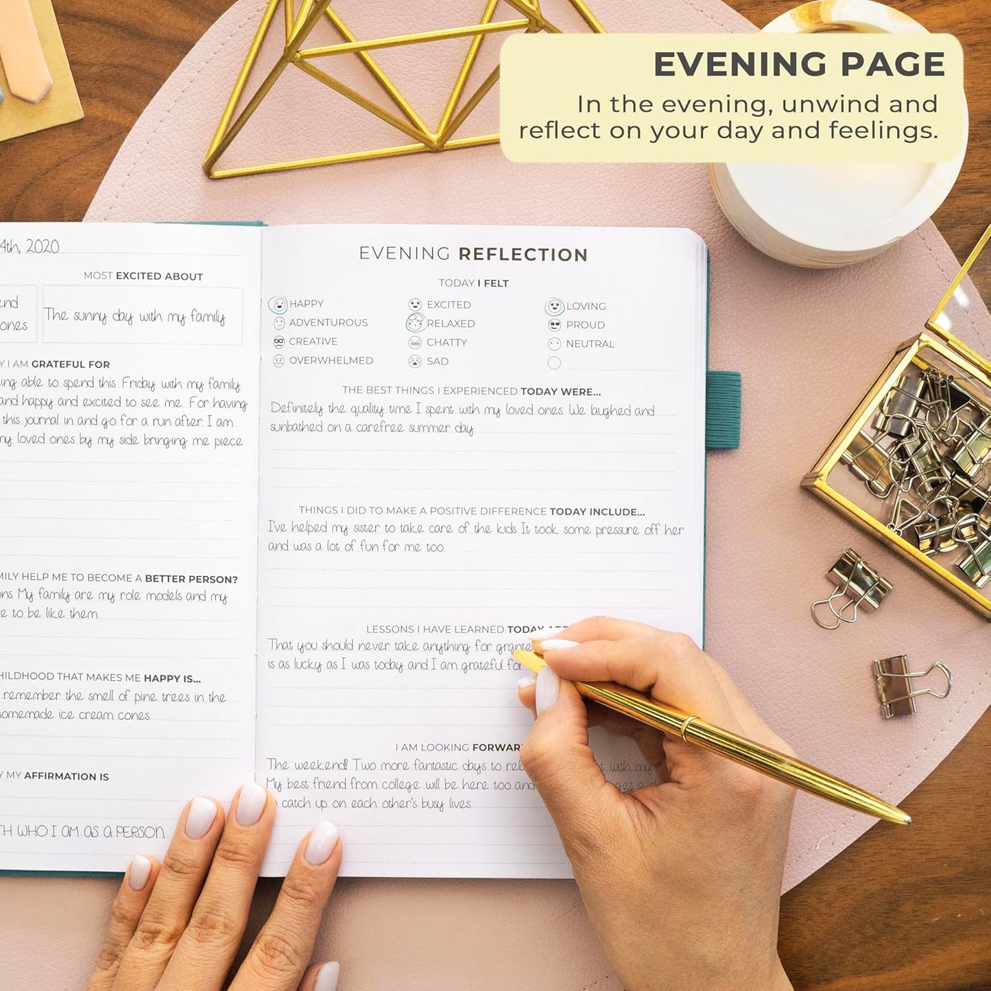 Clever Fox Gratitude Journal – Happiness, Positivity & Affirmation Daily Journal – Inspirational Daily Notebook – 3 Months, A5 (Aquamarine)