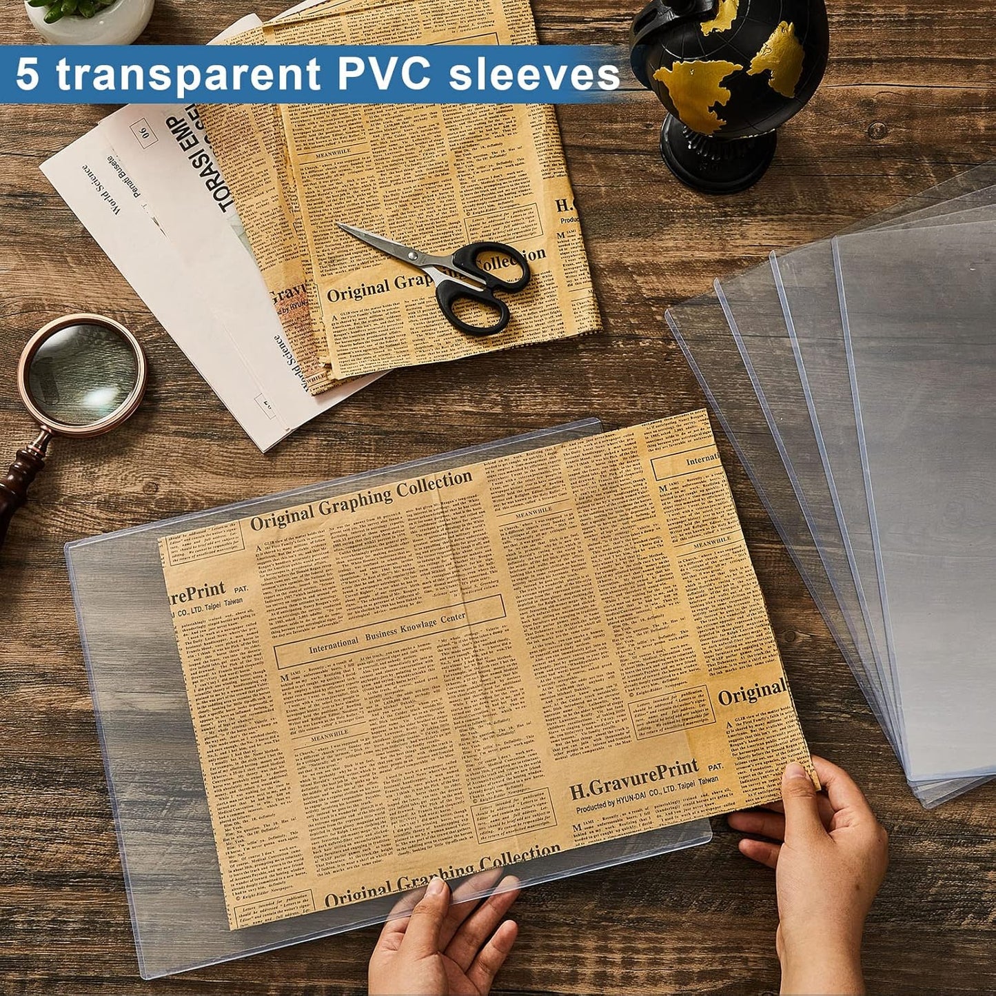 Henoyso 20 Pcs 11x14 Inch PVC Rigid Print Protectors, Heavy Duty Hard Plastic Poster Sleeves for Prints, Magazines, Photos & Paper, Ideal Rigid Menu Covers Paper Page Protectors