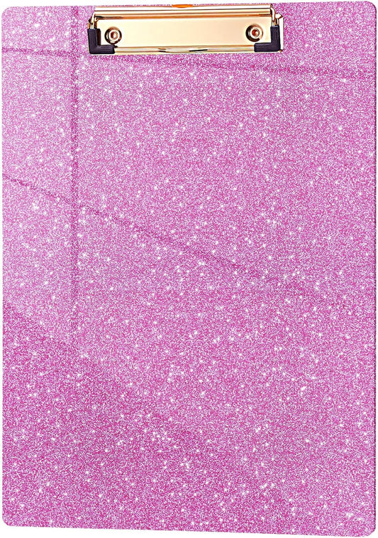 Hongri Plastic Acrylic Glitter Clipboard, 8.5x11" Stardard Letter A4 Size Clipboards for Classroom, Taecher, Women.Cute Confetti Clip Board, Office Supplies, School Supplies.