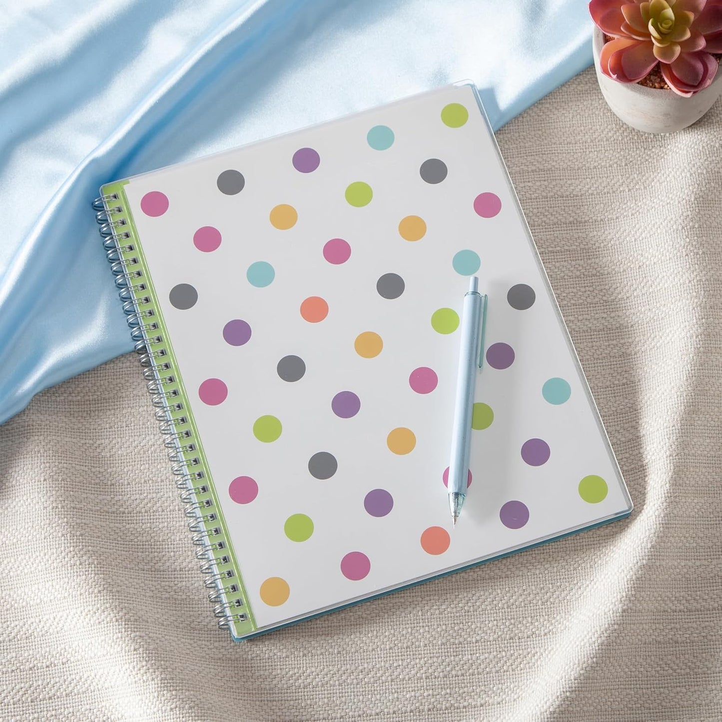 Blue Sky 2025-2026 Weekly and Monthly Academic Year Teacher Lesson Planner Calendar, July 2025 - June 2026, 8.5" x 11", Flexible Cover, Wirebound, Laminated Tabs, Storage Pocket, Dots