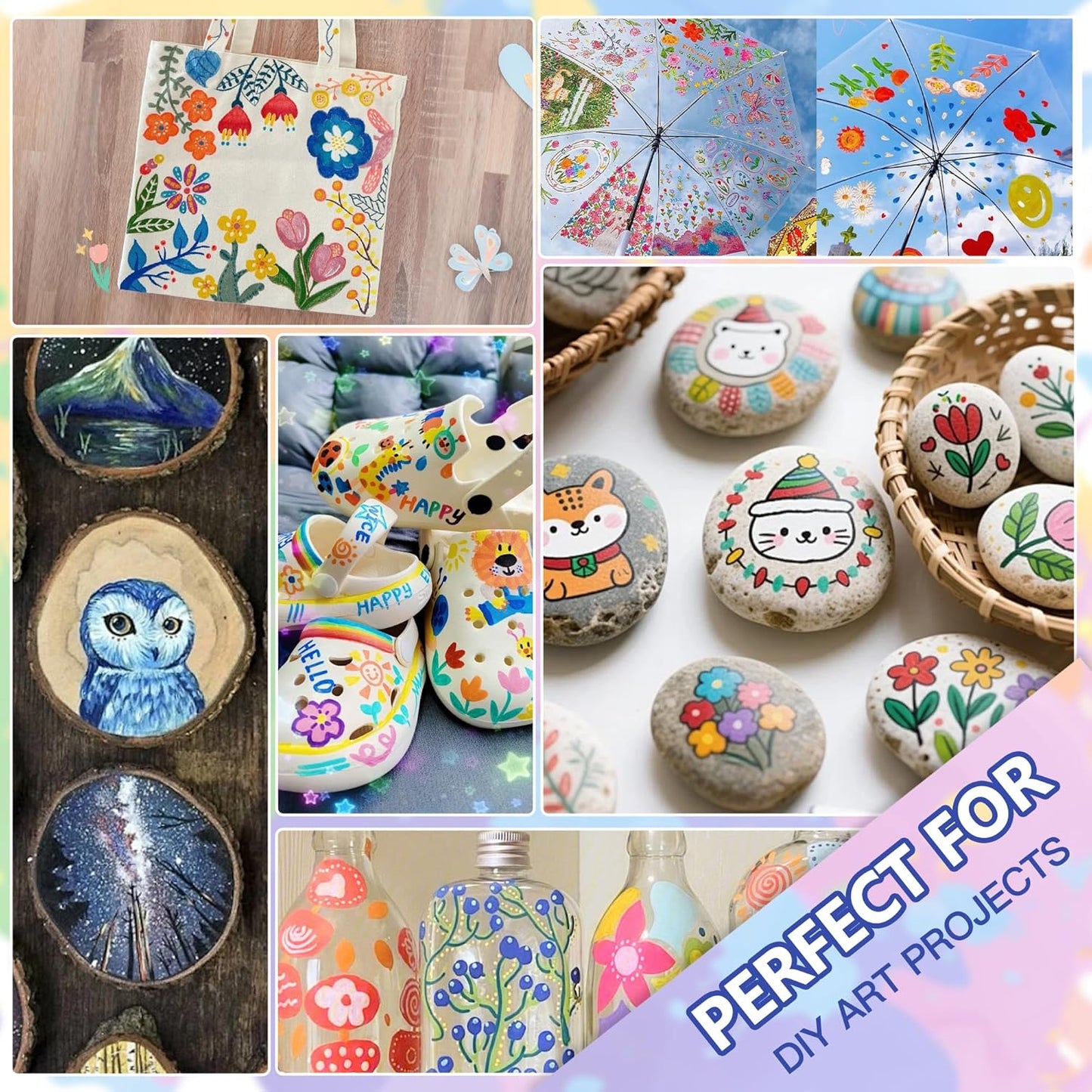 168 Dual Tip Acrylic Paint Markers, Double Color Acrylic Paint Pens for Rock Painting, Ceramic, Stone, Wood, Canvas, Stone, DIY Art Supplies