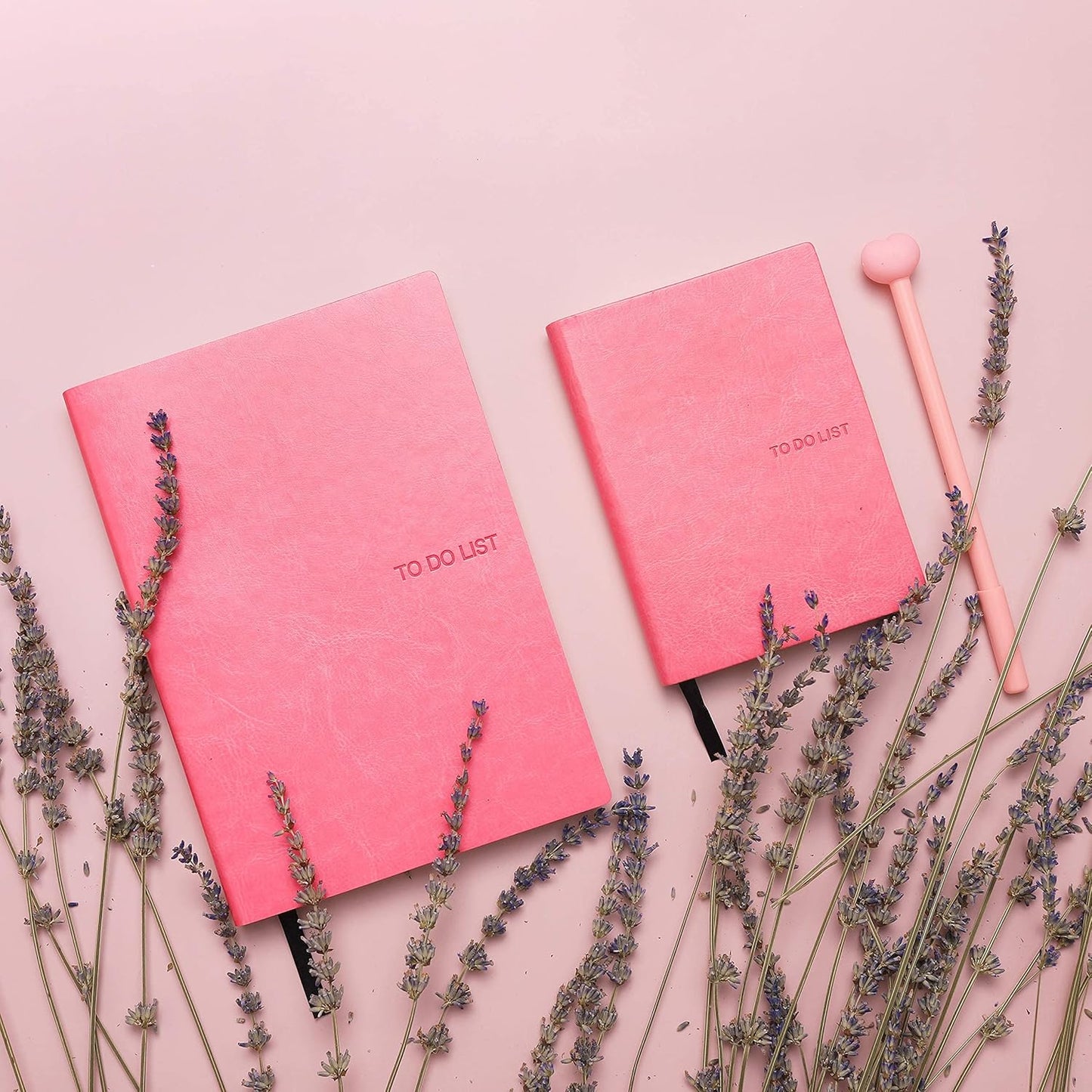 Daily to Do Checklist Notebook, Task Management, Organizer Planner, Hardcover, Ribbon Bookmark, 4.1 x 5.8”, A6 size, 110 Sheets (Pink)