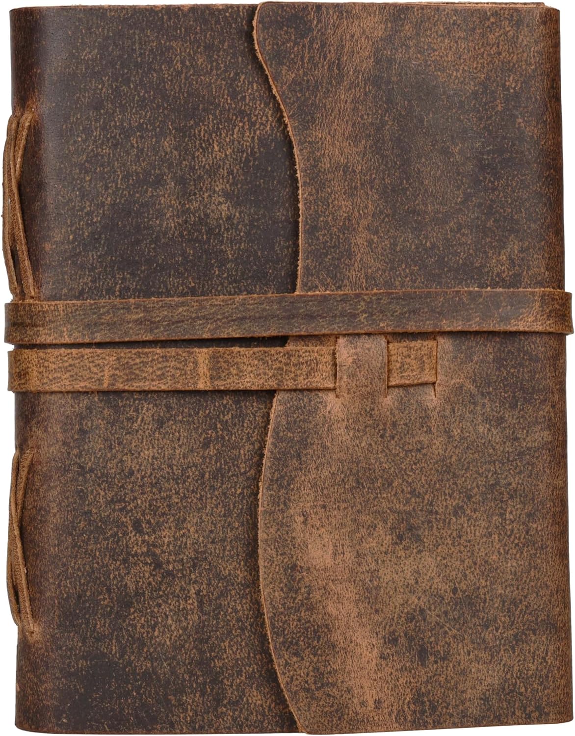 LEATHER VILLAGE Vintage Leather Journal 6"x4" - Brown | 240 Lined Pages | Rustic Notebook for Travel, Office & Personal Use | Handmade College Ruled Diary for Men & Women