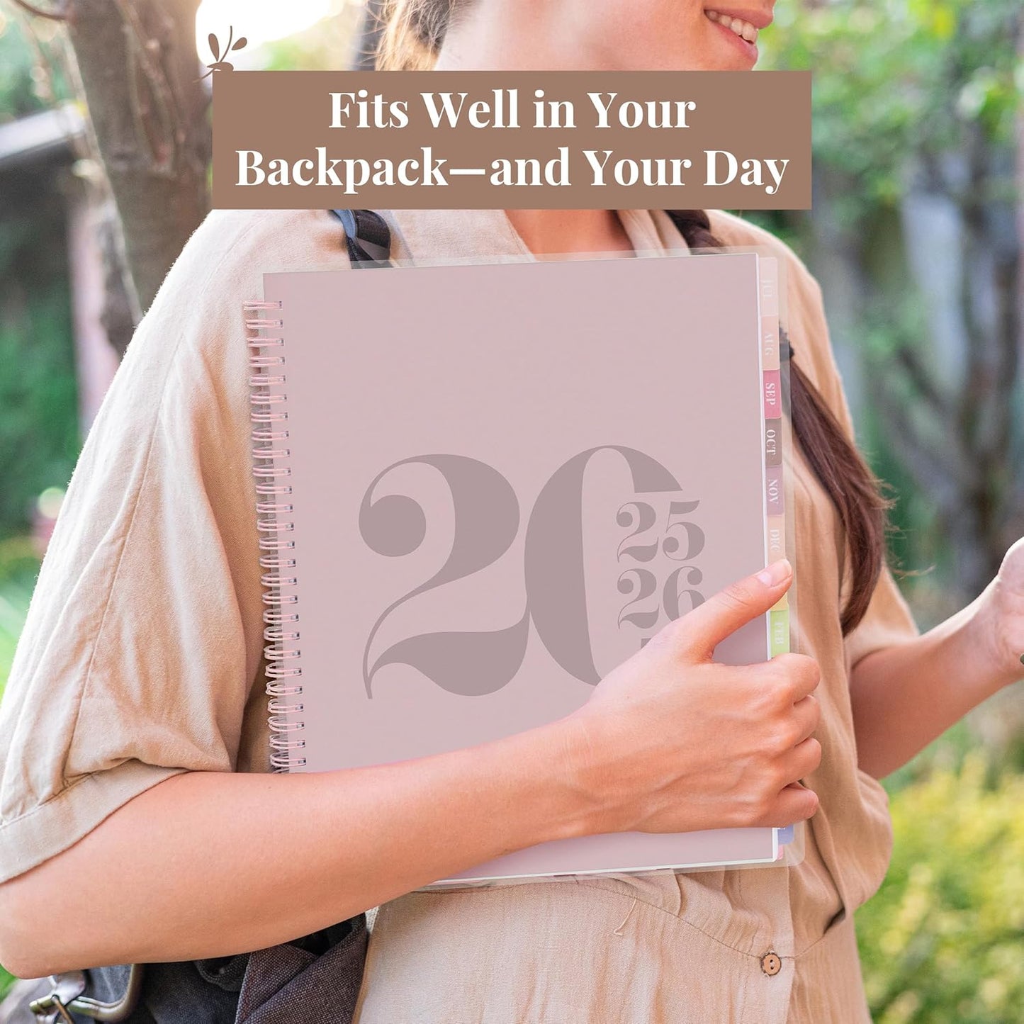 Rileys Academic Planner 2025-2026, Daily, Weekly & Monthly Planner, July 2025 - June 2026, Student Notes Pages, Twin-Wire Binding, Weekly Agenda for School & Work (8.5 x 11-Inches, Pink, Typographic)