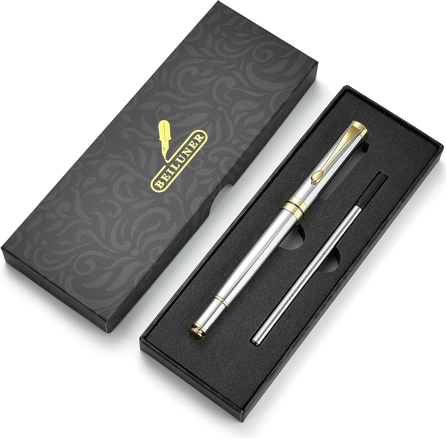 BEILUNER Ballpoint Pens (Silver Chrome and Gold Finish)