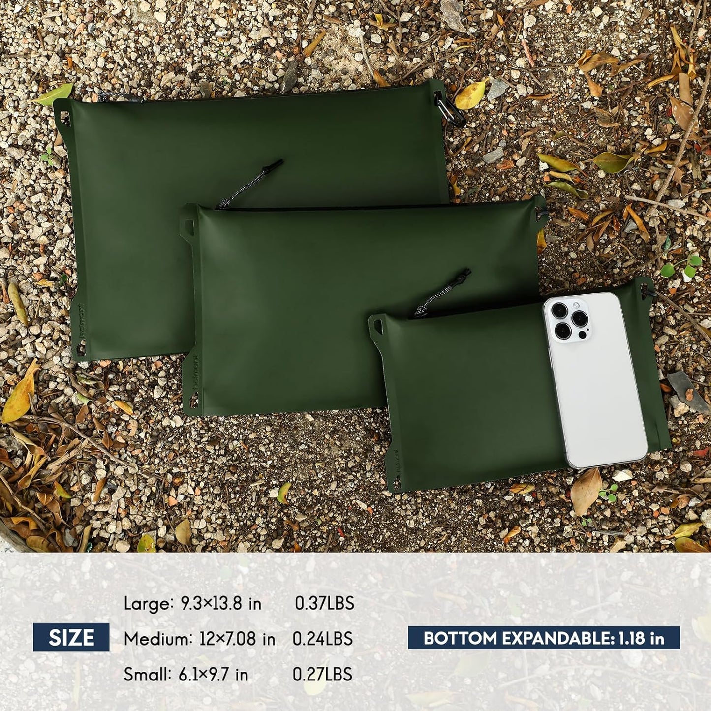 Haimont Waterproof Pouch, Small Waterproof Dry Bag with Upgrade Zipper for Travel Boating Kayaking Hiking Document Organizer